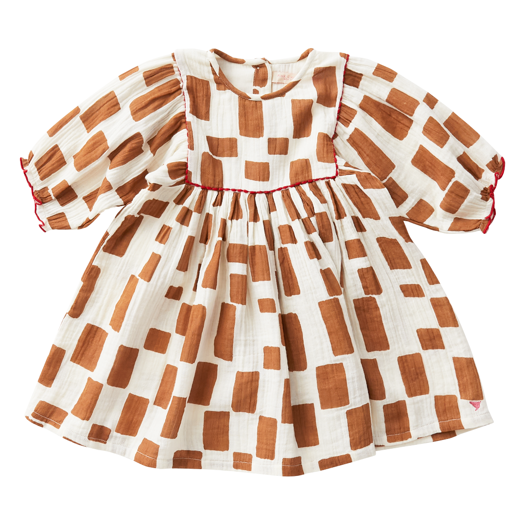 Pink Chicken Ginger Squares Arianna Dress