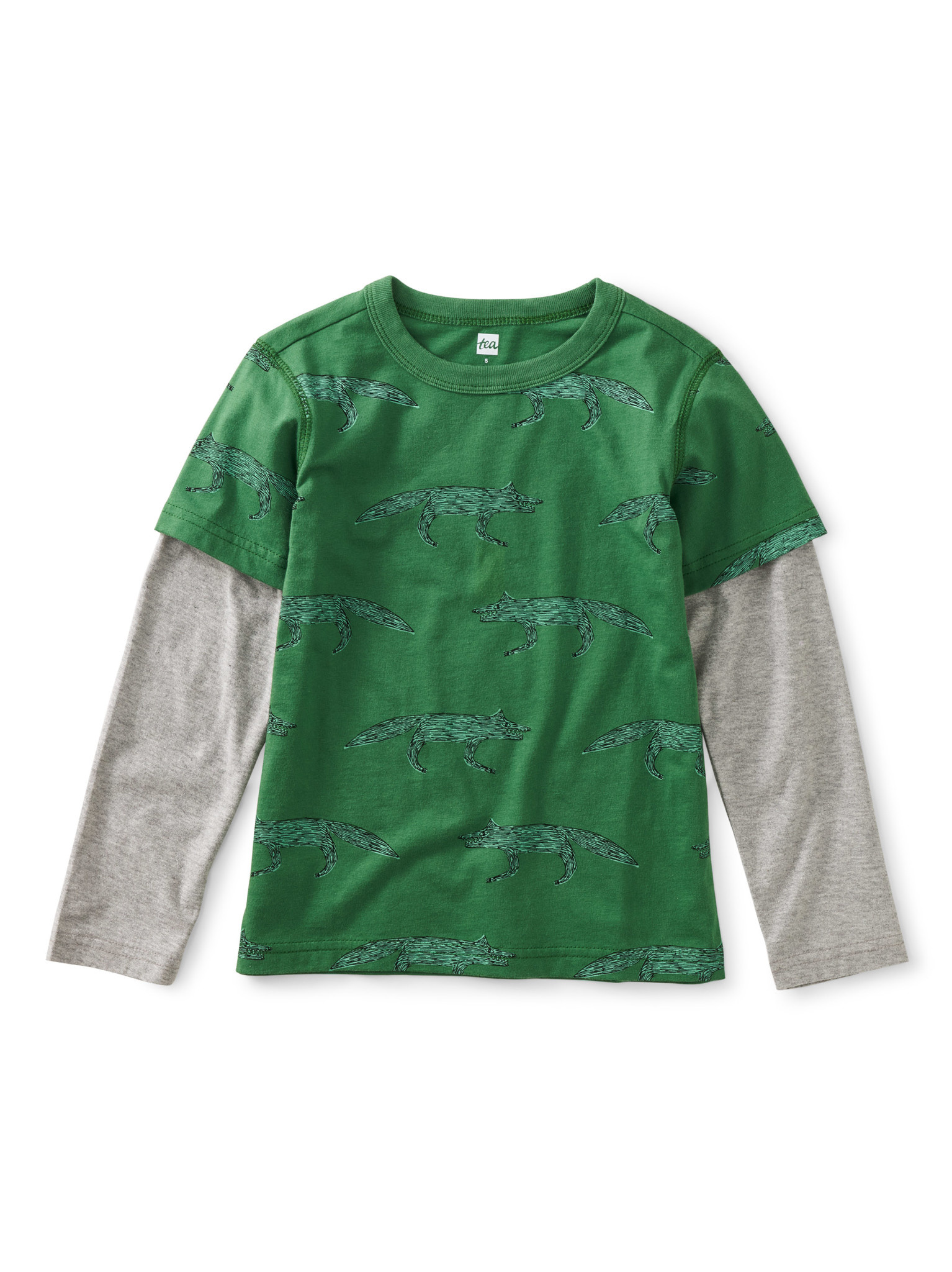 Tea Collection Wolfpack Layered Sleeve Tee