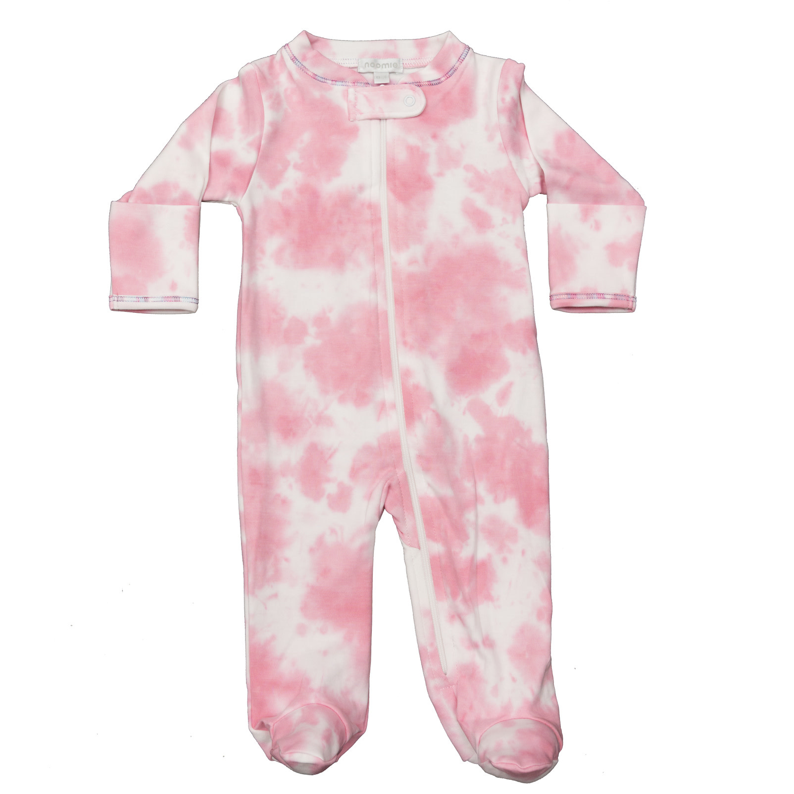 Noomie Pink Tie Dye Zip Footie