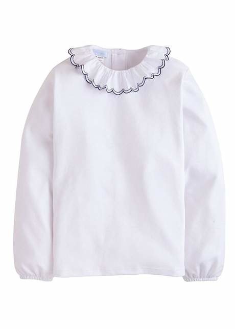 Little English Navy Trim London Blouse Little English Navy Trim London Blouse