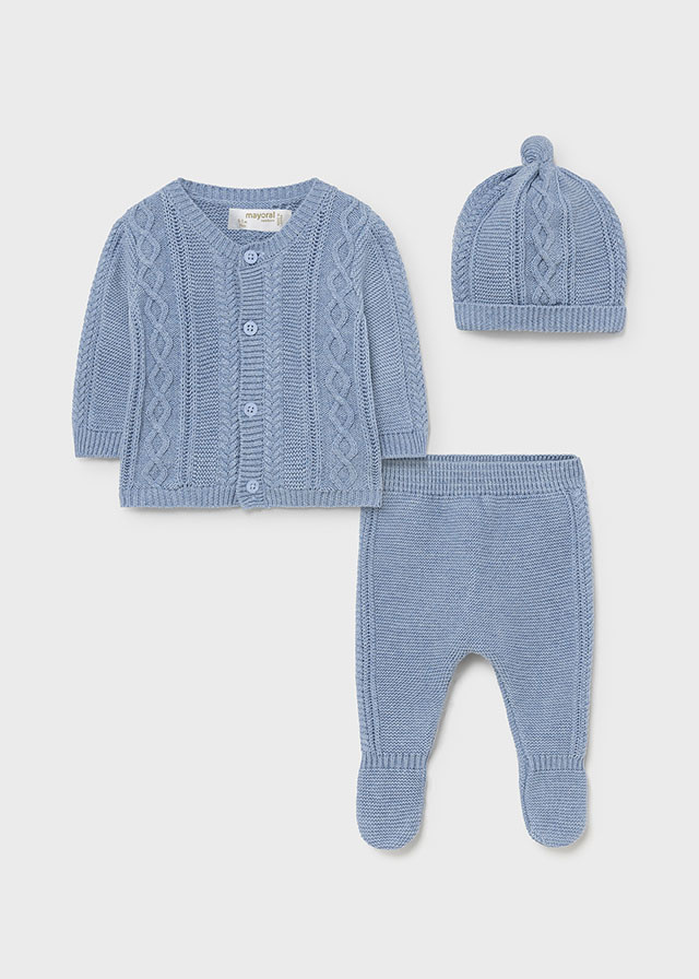 Mayoral Blue Organic Cotton Footie Set