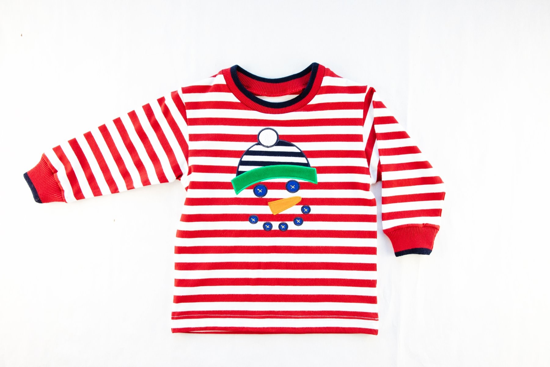 Florence Eiseman Snowman Stripe Shirt Florence Eiseman Snowman Stripe Shirt