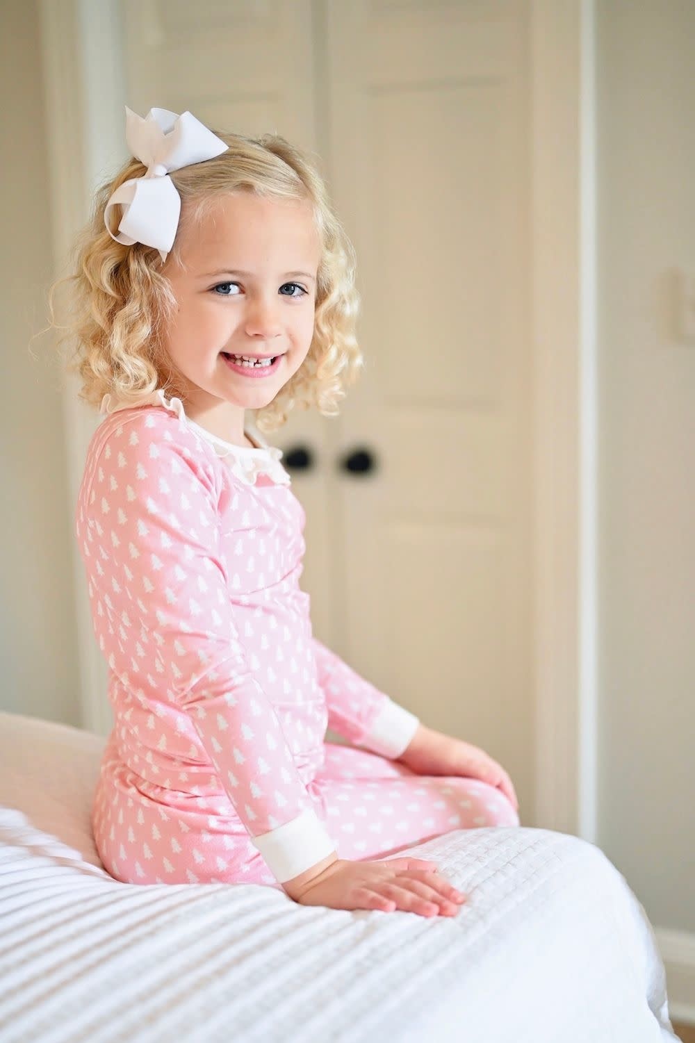James and Lottie Pink Christmas Tree Pajamas