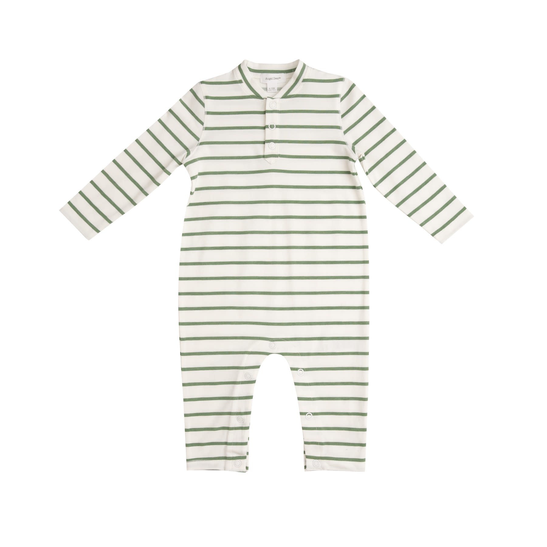 Angel Dear Green Stripe Organic Romper Angel Dear Green Stripe Organic Romper