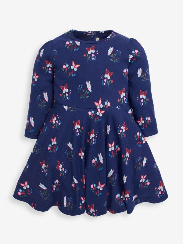 JoJo Maman Bebe Butterfly Print Skater Dress JoJo Maman Bebe Butterfly Print Skater Dress