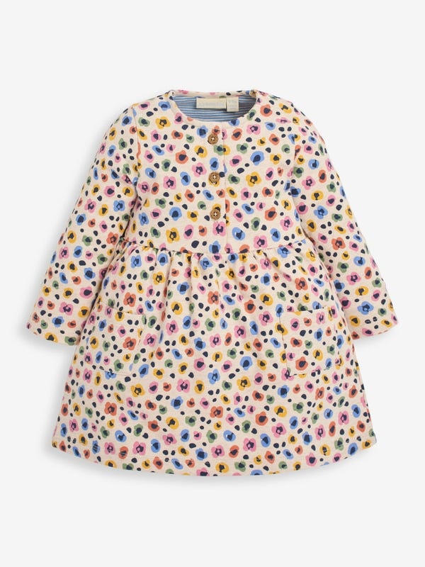 JoJo Maman Bebe Animal Print Sweatshirt Dress JoJo Maman Bebe Animal Print Sweatshirt Dress