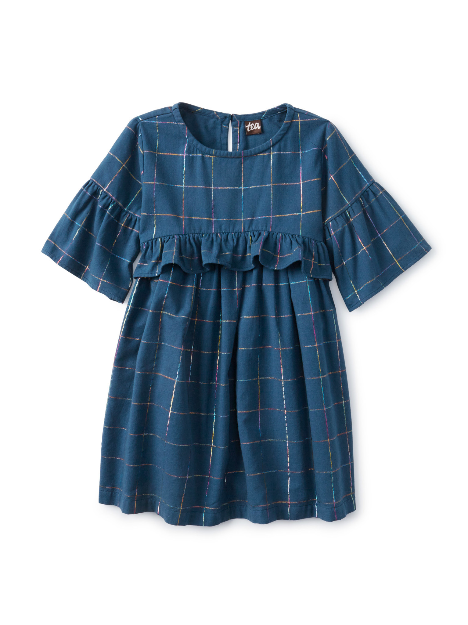 Tea Collection Windowpane Bell Sleeve Dress Tea Collection Windowpane Bell Sleeve Dress