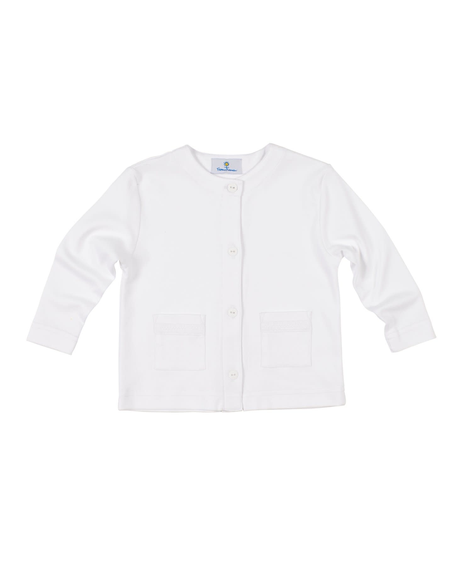 Florence Eiseman White Knit Pocket Cardigan Florence Eiseman White Knit Pocket Cardigan
