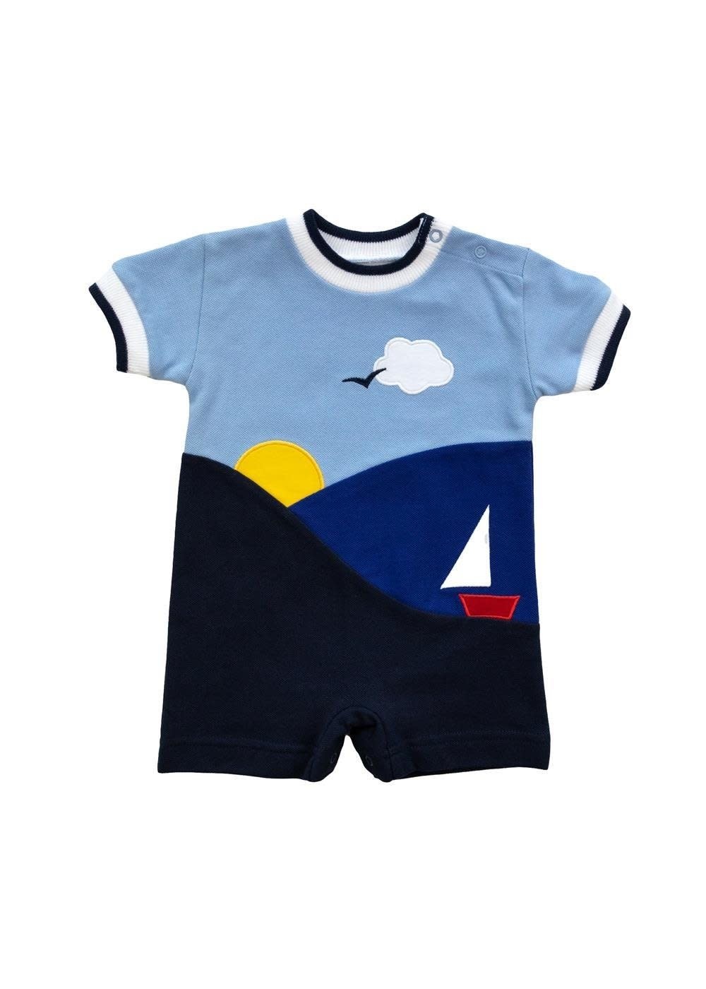 Florence Eiseman Pique Shortall w Sailboat & Sun