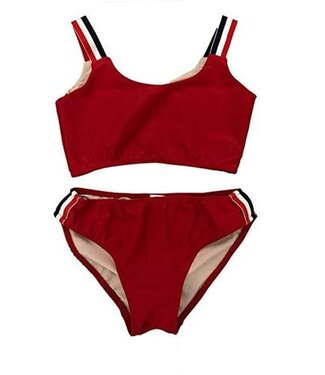Red White Strap Bikini