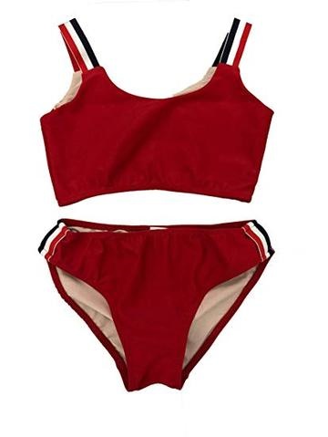 Cheryl Creations Red White Strap Bikini