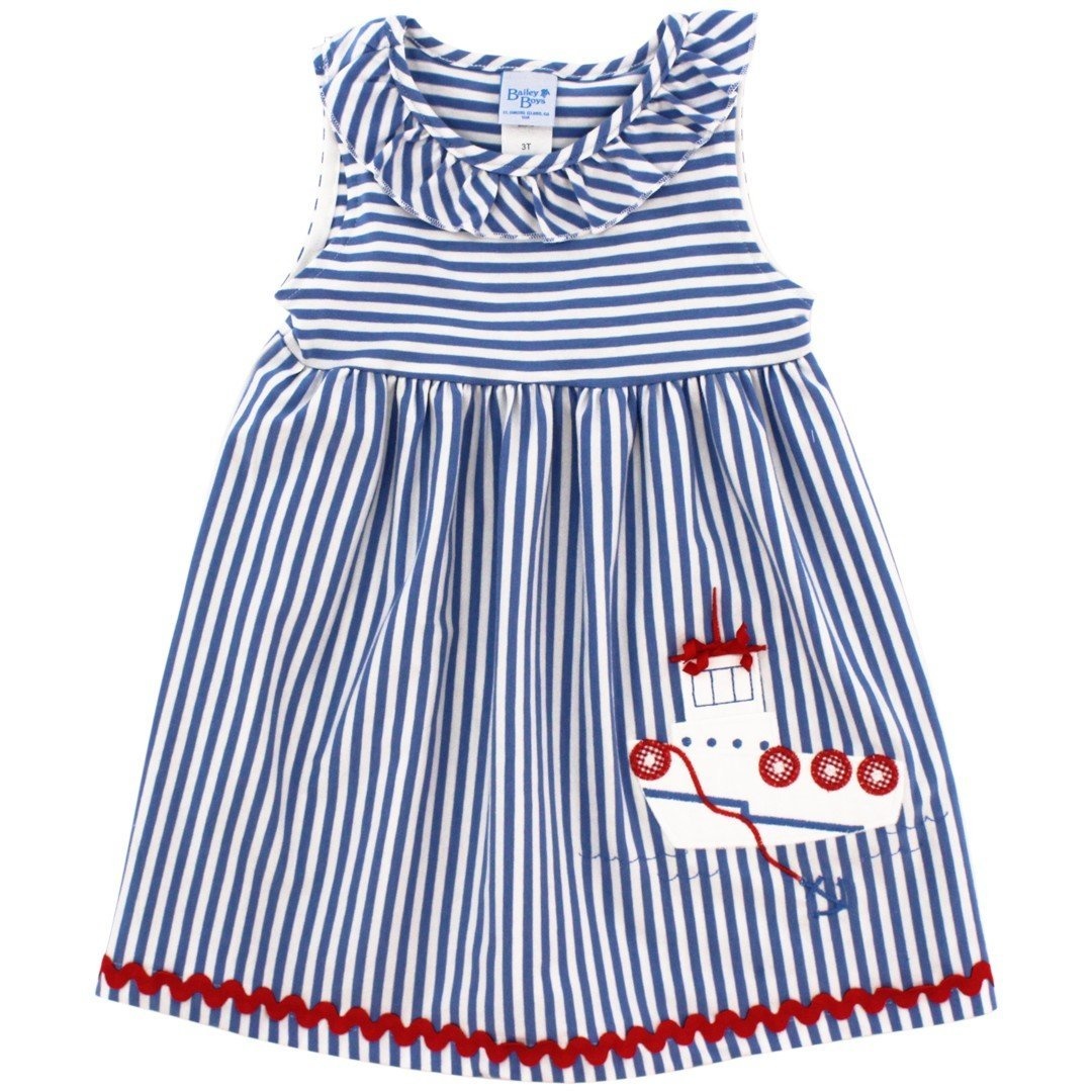Bailey Boys Tug Your Boat Empire Dress Bailey Boys Tug Your Boat Empire Dress