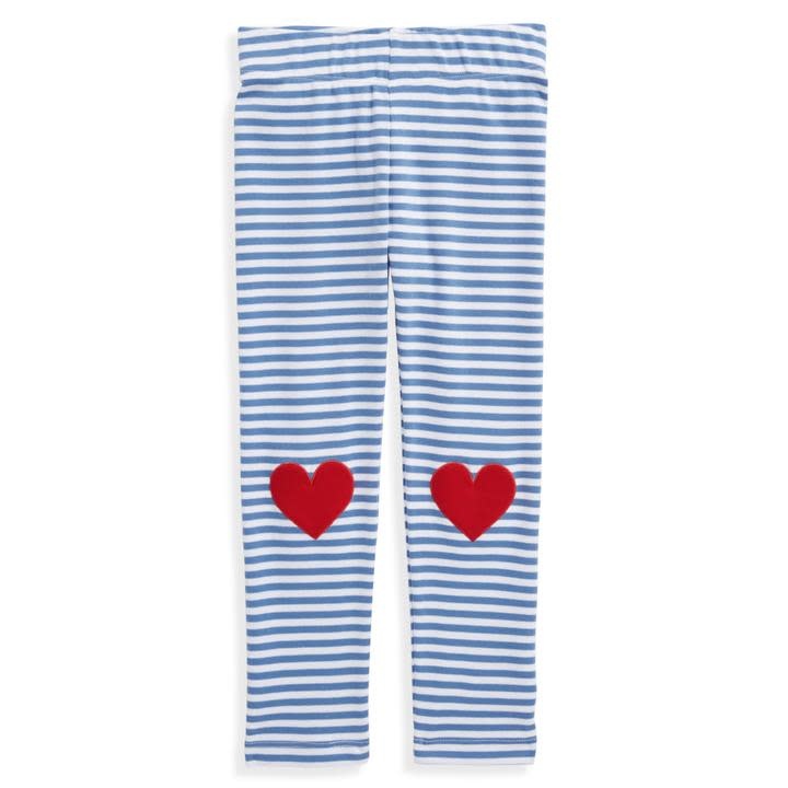 bella bliss Striped Heart Applique Leggings