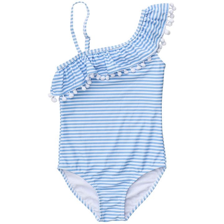 Snapper Rock Powder Blue Stripe Frill Swimsuit