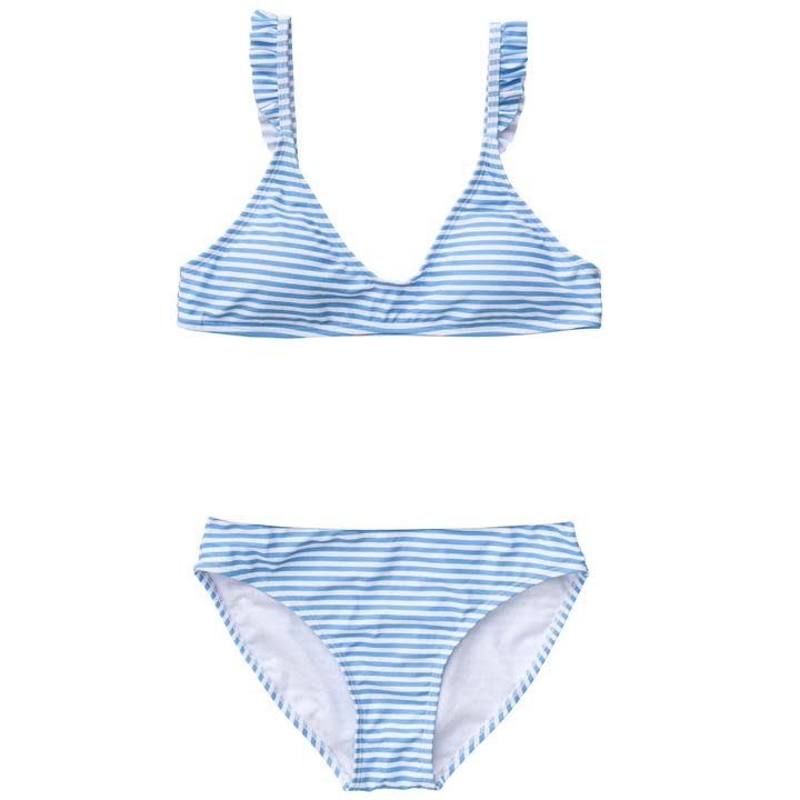 Snapper Rock Powder Blue Stripe Frilled Bikini