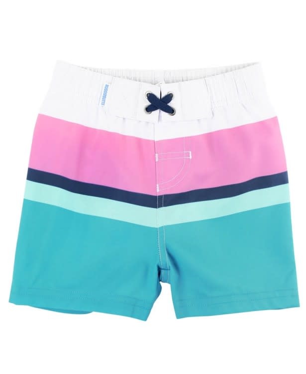Ruffle Butts Aqua Color Block Trunks Ruffle Butts Aqua Color Block Trunks