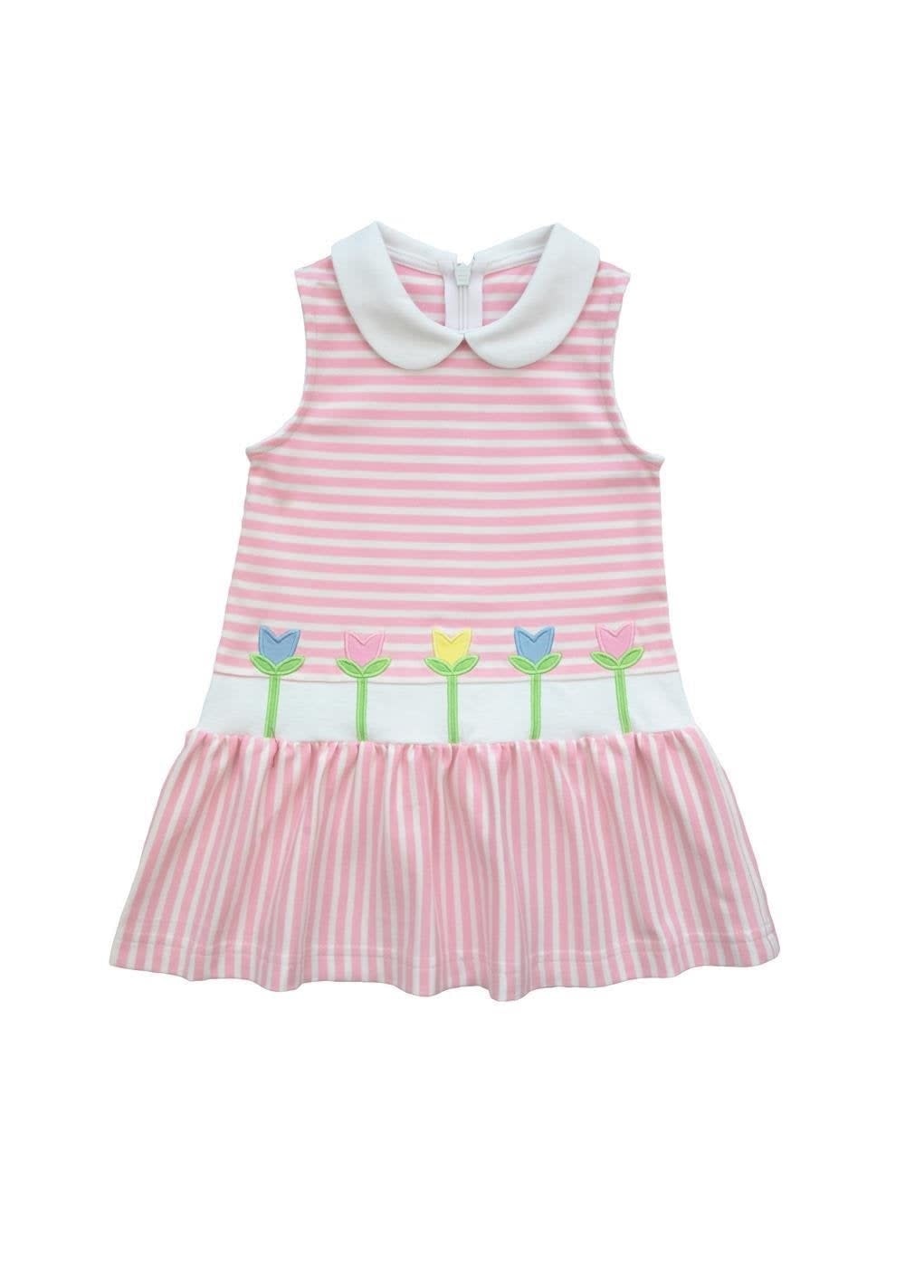 Florence Eiseman Tulips Stripe Knit Dress Florence Eiseman Tulips Stripe Knit Dress