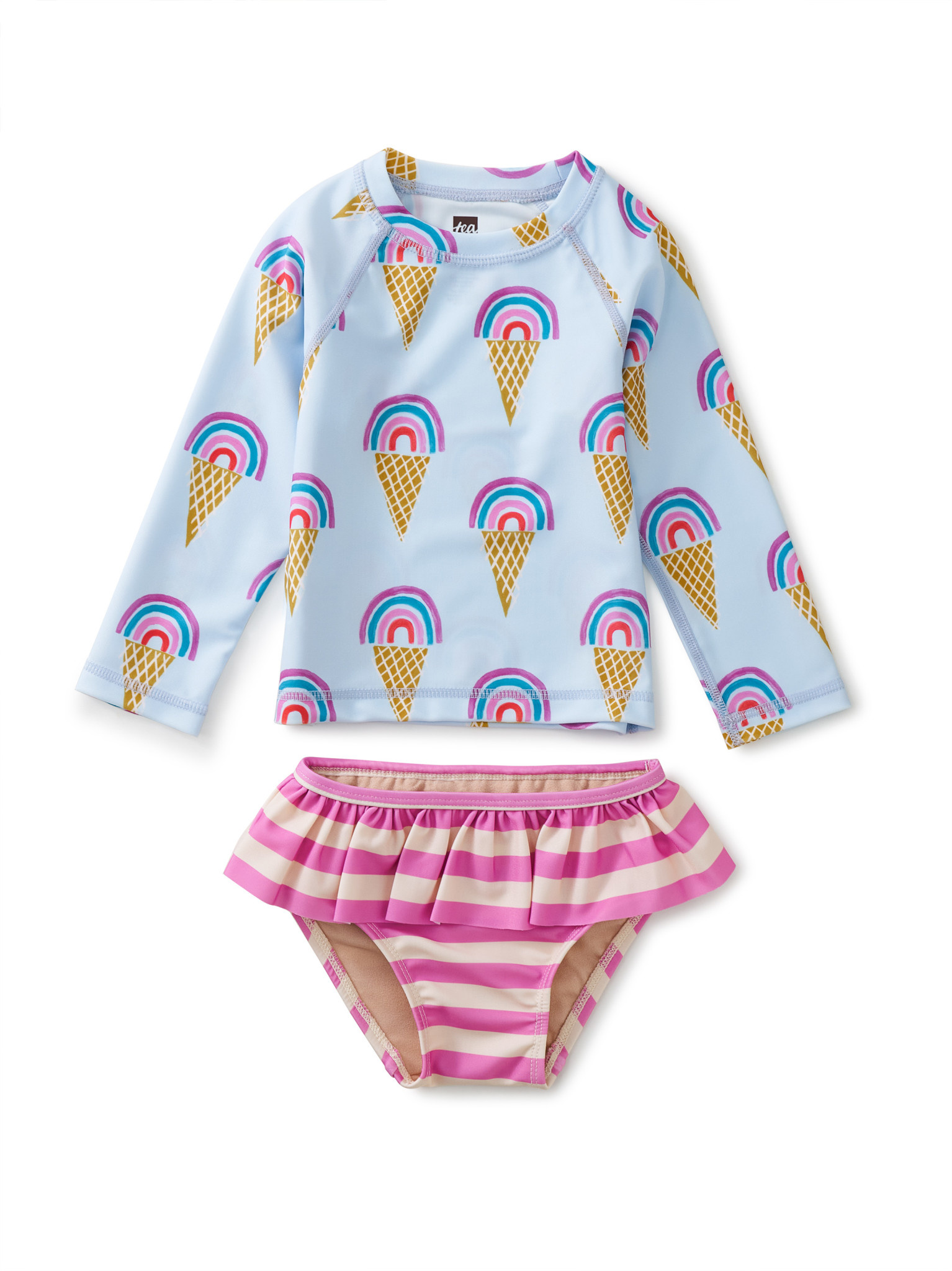 Tea Collection Rainbow Cones Rash Swim Set