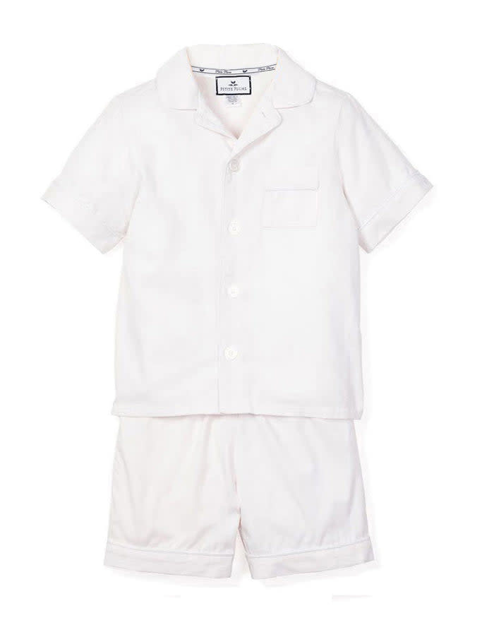 Petite Plume White Classic Summer Short Set Petite Plume White Classic Summer Short Set