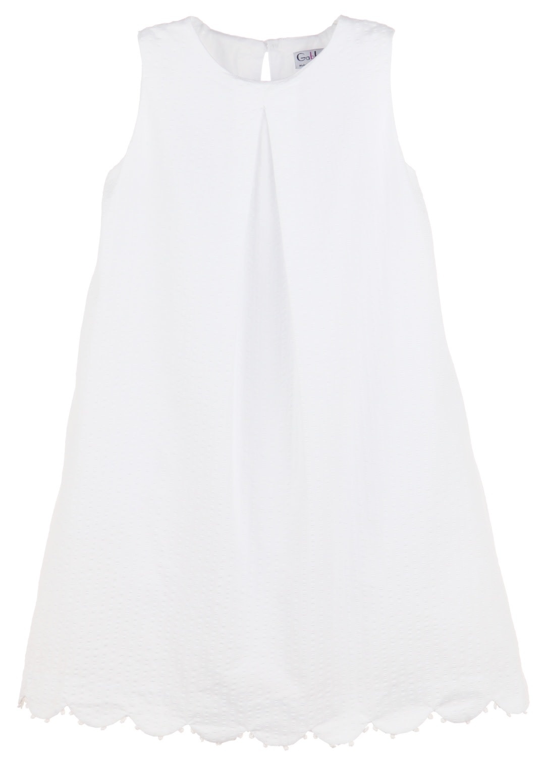 Gabby. White Scalloped Swing Dress