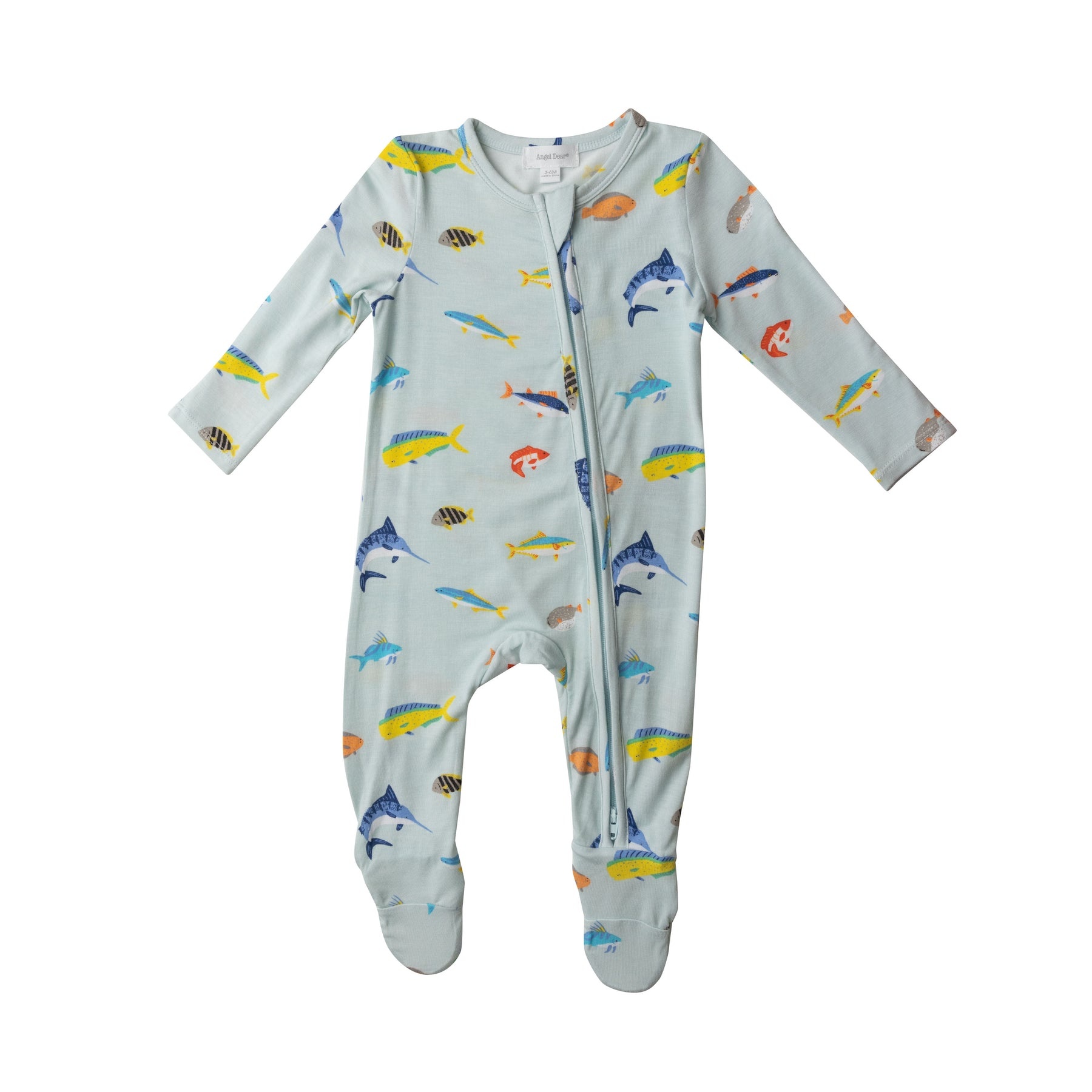 Angel Dear Blue Tropical Fish Zipper Footie Angel Dear Blue Tropical Fish Zipper Footie
