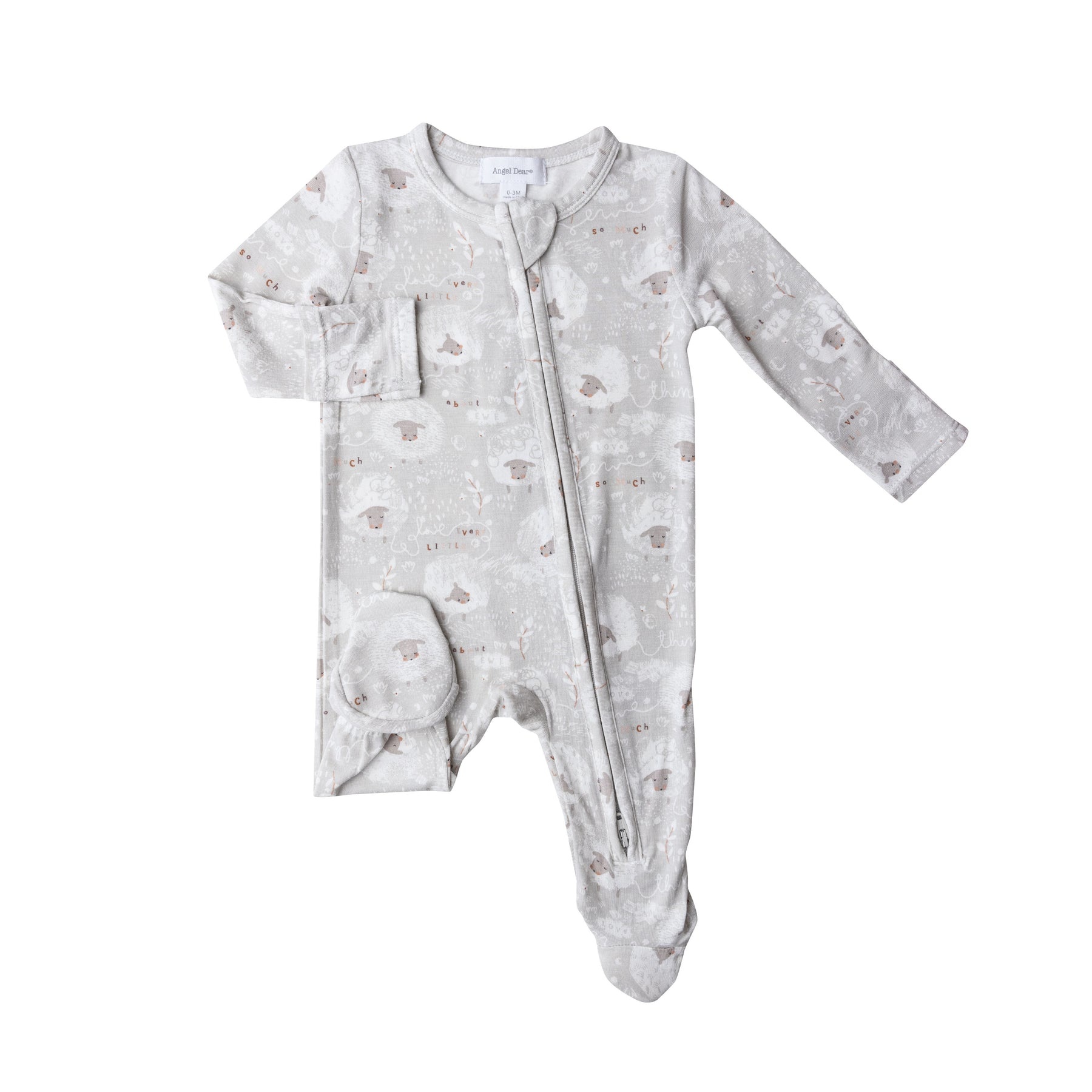 Angel Dear Love Ewe Zipper Footie