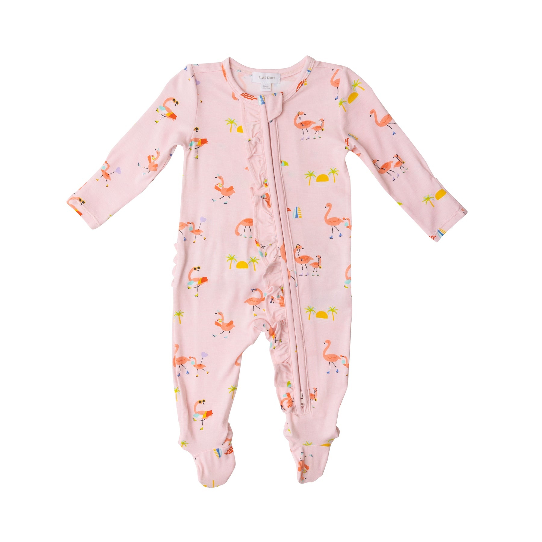 Angel Dear Boardwalk Flamingos Zipper Footie