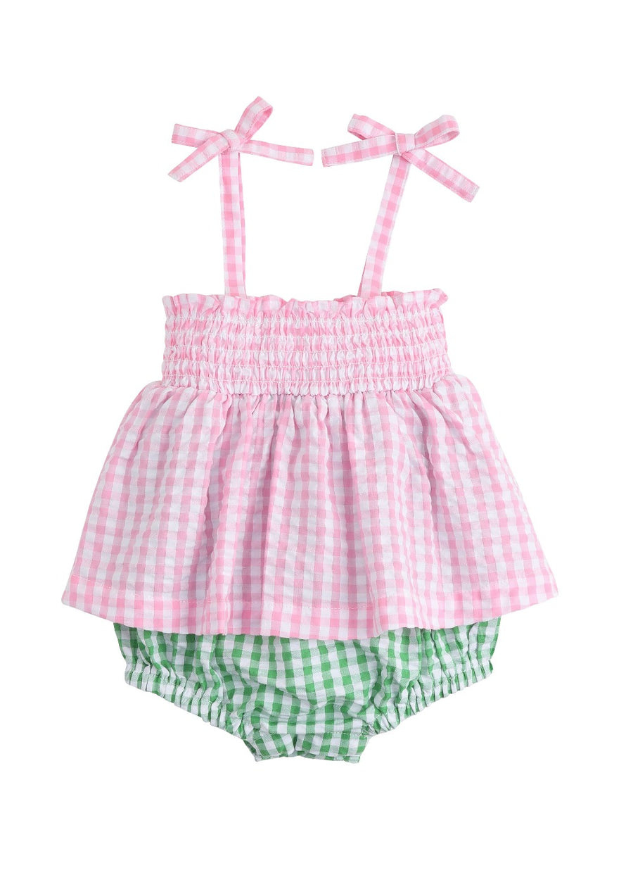 Little English Preppy Pink Lucy Sunsuit