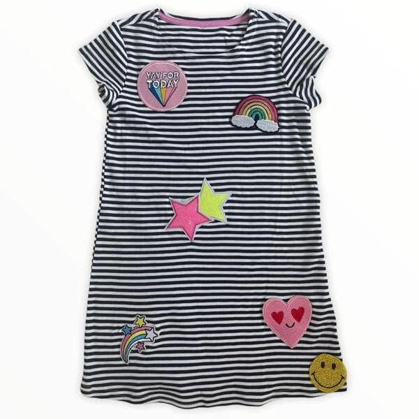 Lola & the Boys Mod Patch Stripe TShirt Dress