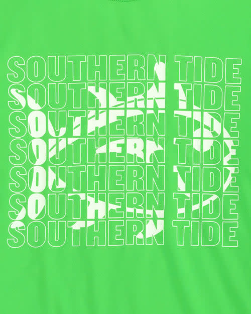 Southern Tide Green Outline Perf Tee