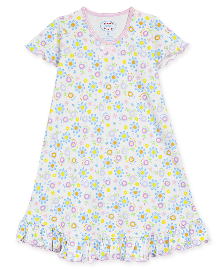 Sara's Prints Flower Garden Ruffled Nightie Sara's Prints Flower Garden Ruffled Nightie