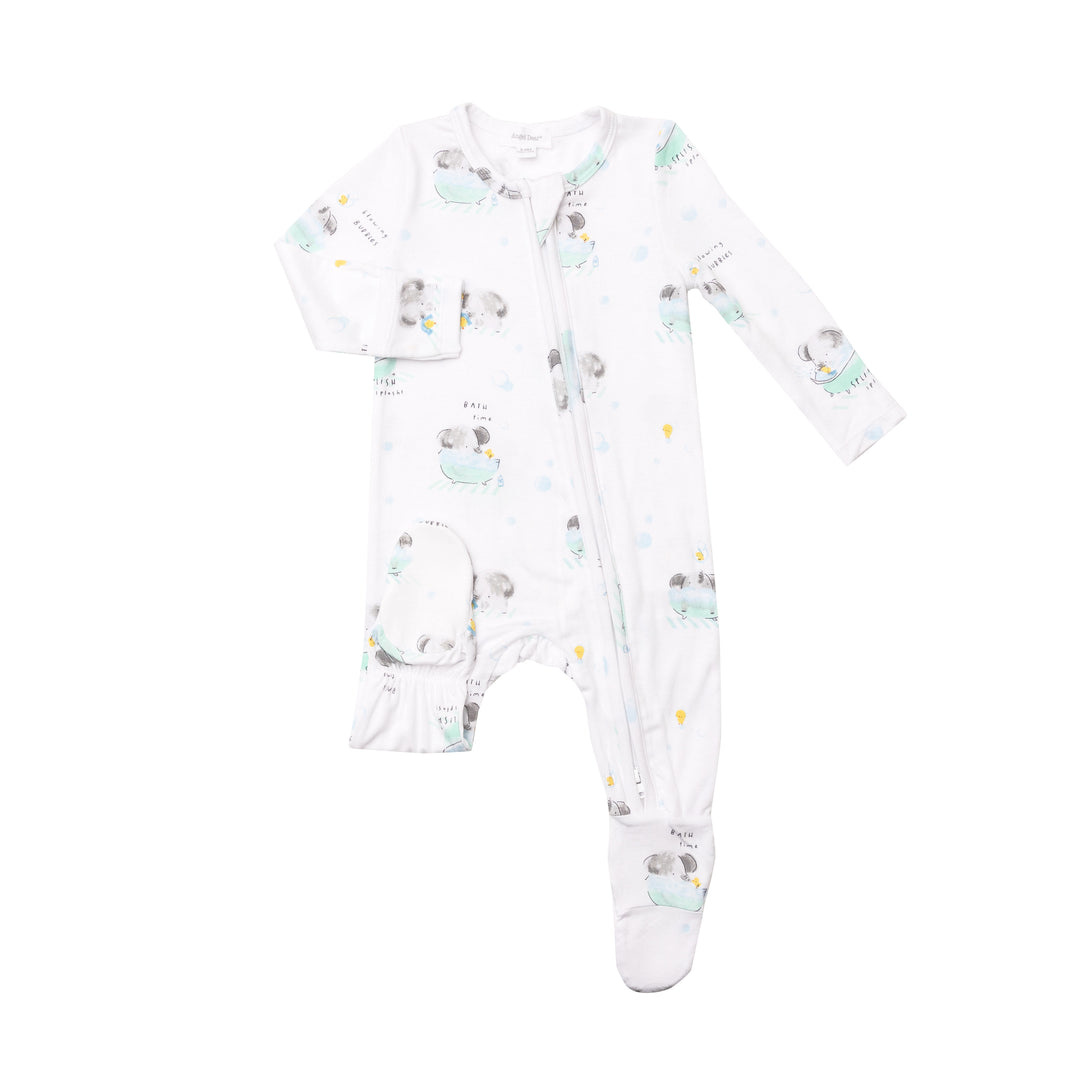 Angel Dear Bathtime Elephants Zip Footie Angel Dear Bathtime Elephants Zip Footie