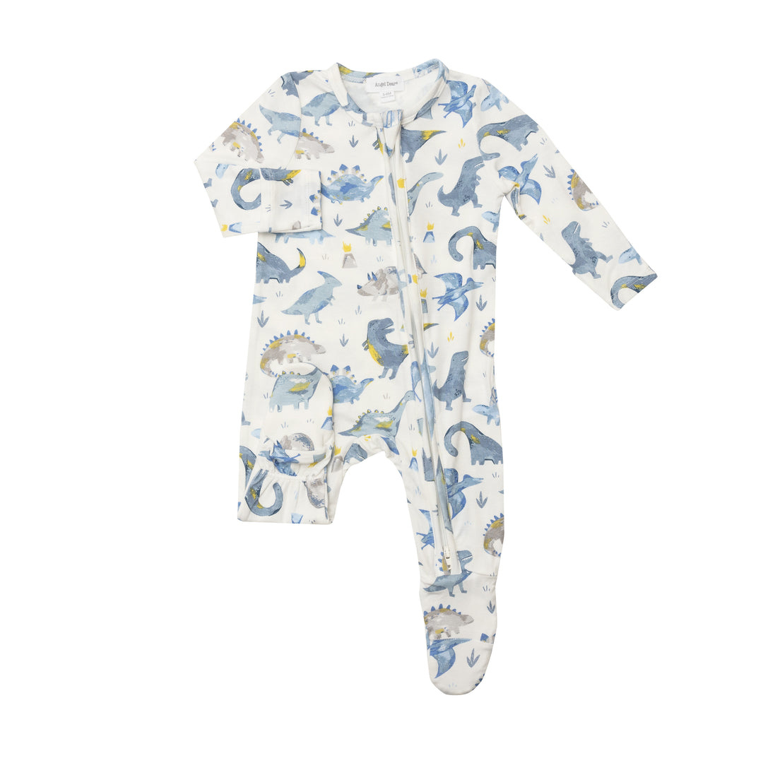 Angel Dear Blue Dino Zip Footie Angel Dear Blue Dino Zip Footie