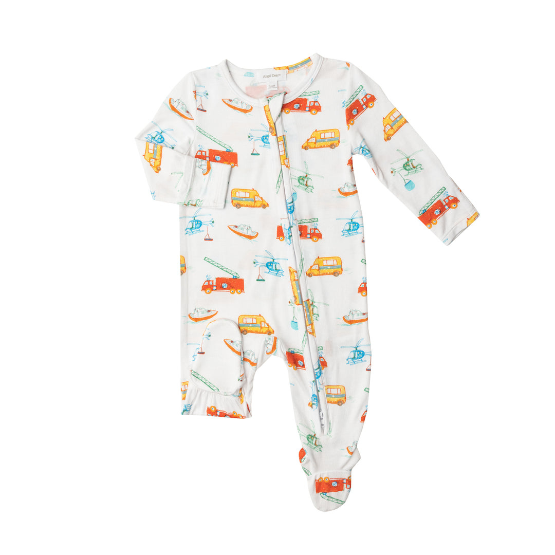 Angel Dear Rescue Vehicles Zip Footie