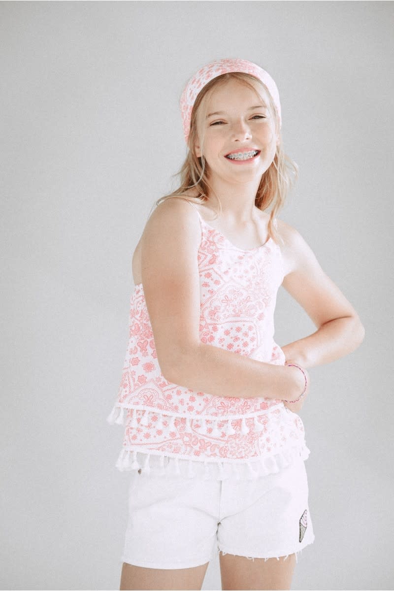 Mini Molly Pom Pom Strappy Blouse