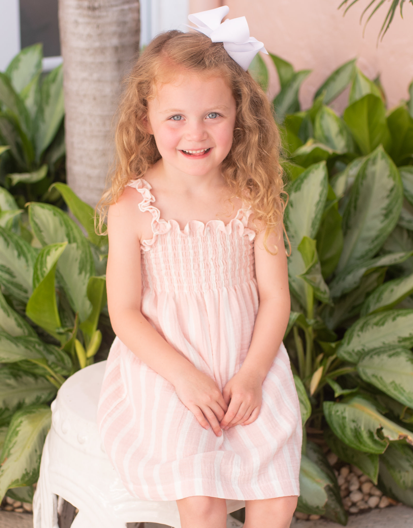 James and Lottie Pink Stripe Mary Dress