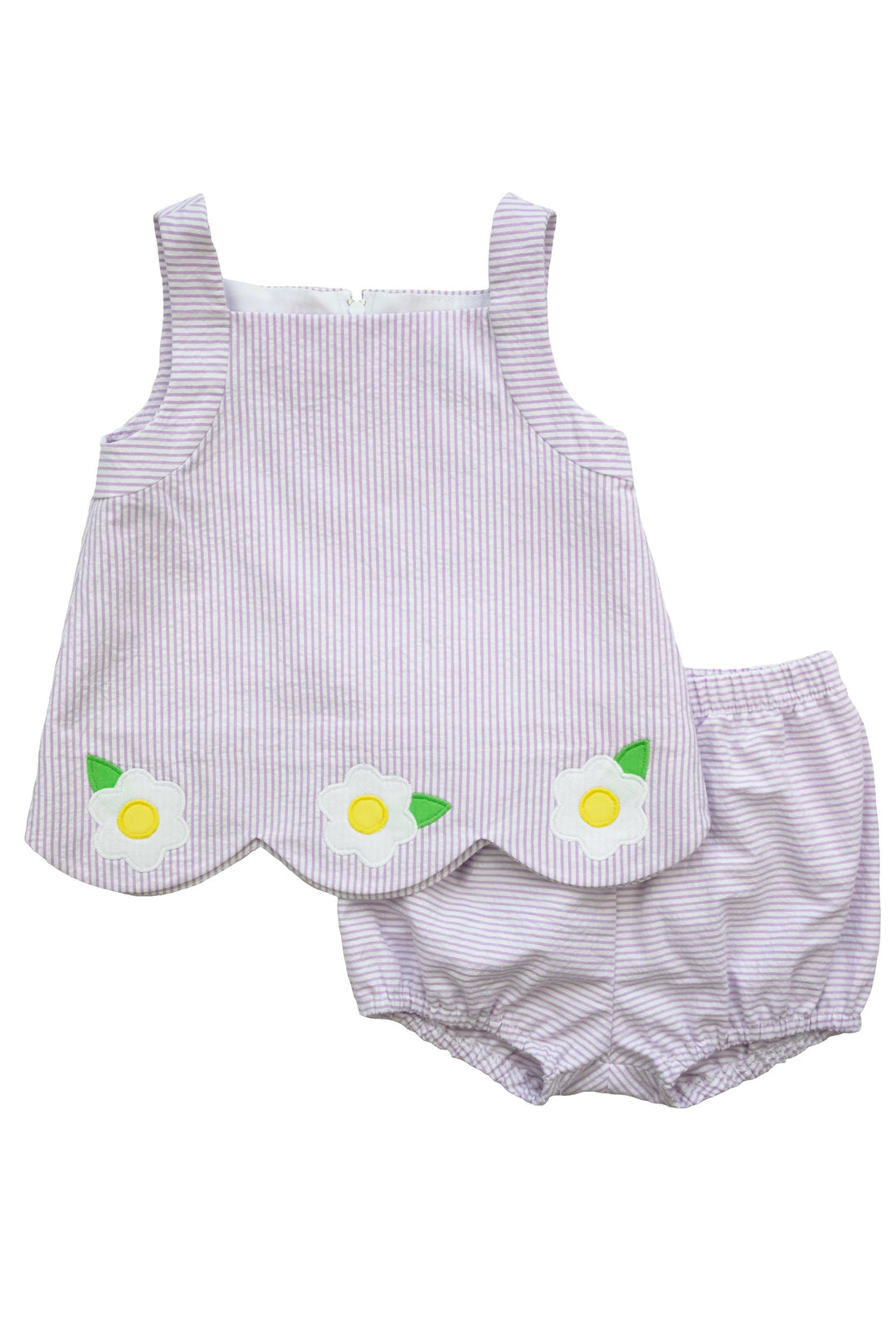 Florence Eiseman Seersucker Bloomer Set w Flowers