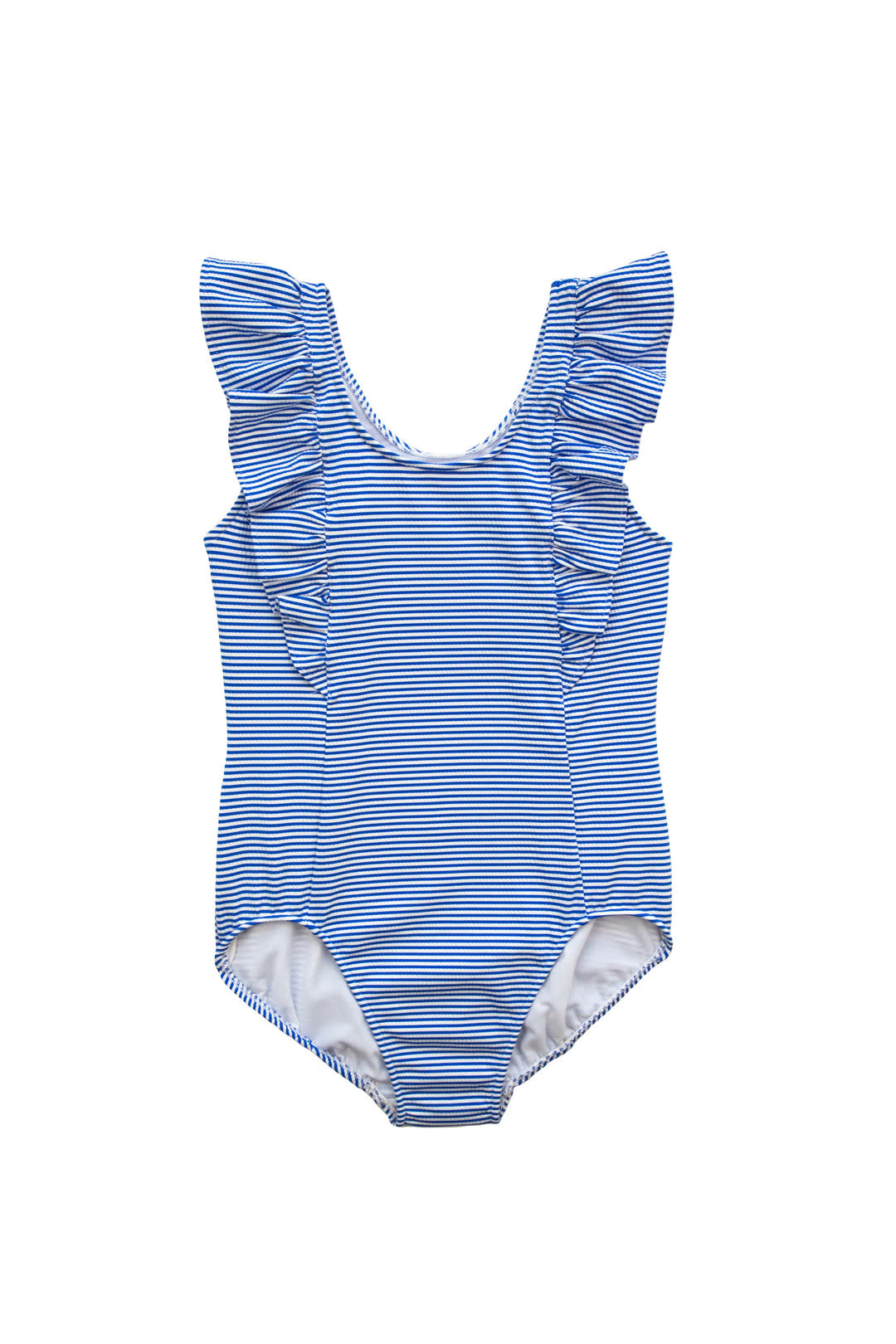 Florence Eiseman Blue Ruffled Seersucker Tank