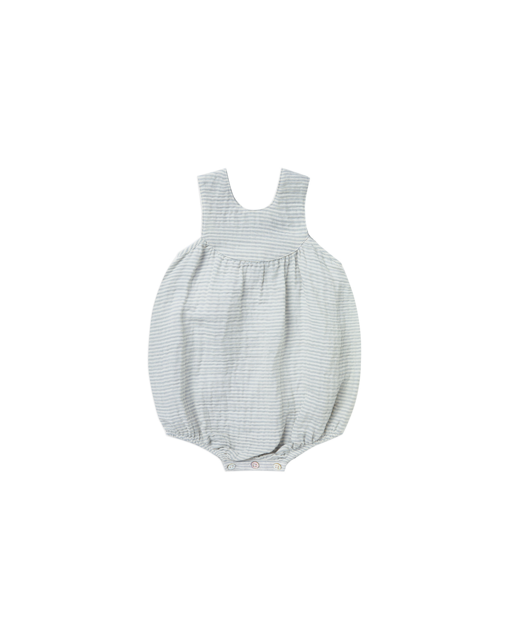 Rylee & Cru Blue Micro Stripe June Romper Rylee & Cru Blue Micro Stripe June Romper