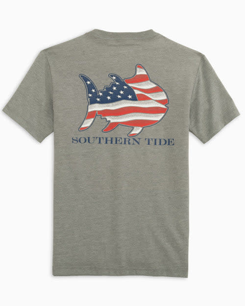 Southern Tide Waving Flag Heather Tee Southern Tide Waving Flag Heather Tee