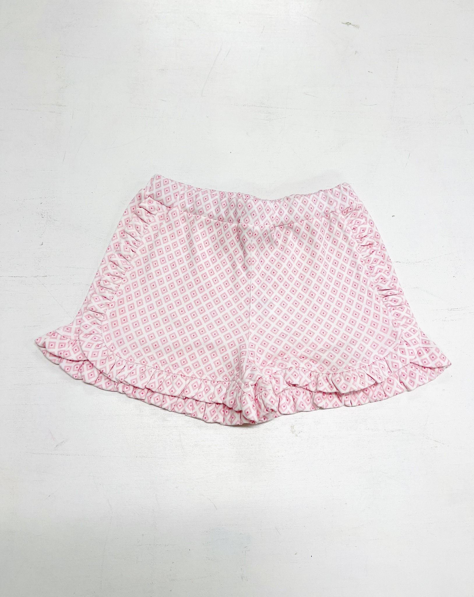 Luigi Pink Diamond Ruffle Shorts Luigi Pink Diamond Ruffle Shorts