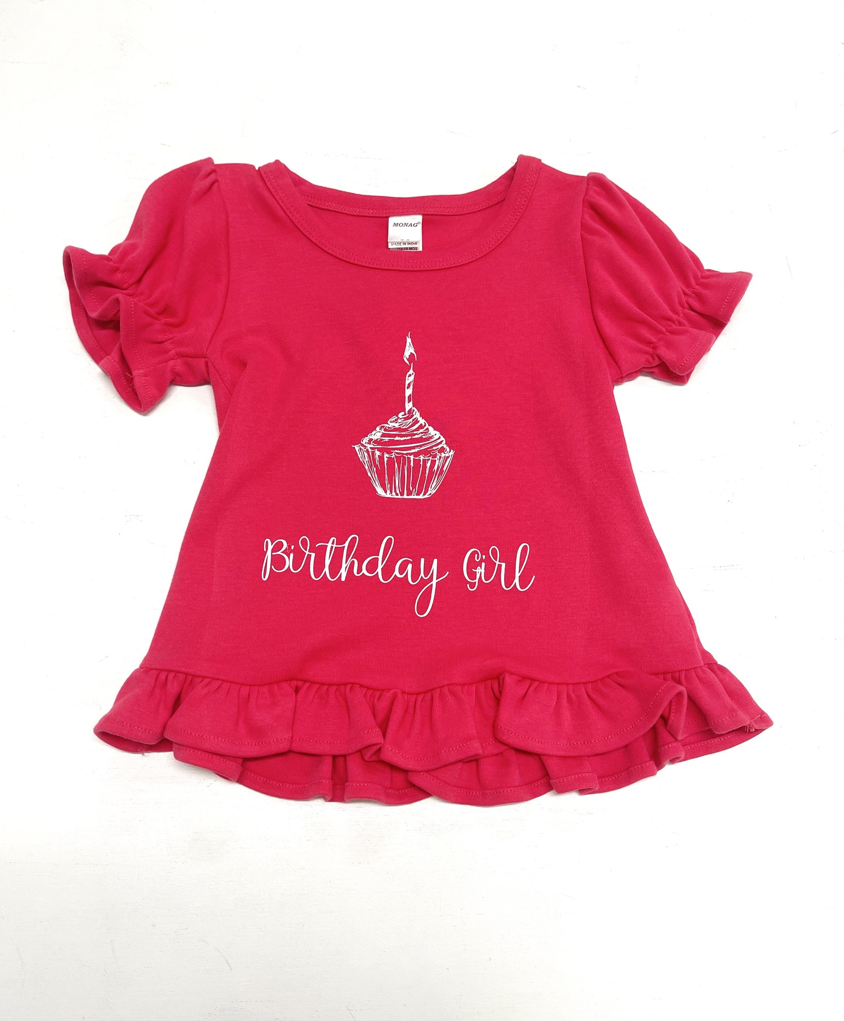 Little Hoot Birthday Girl Ruffle Tee