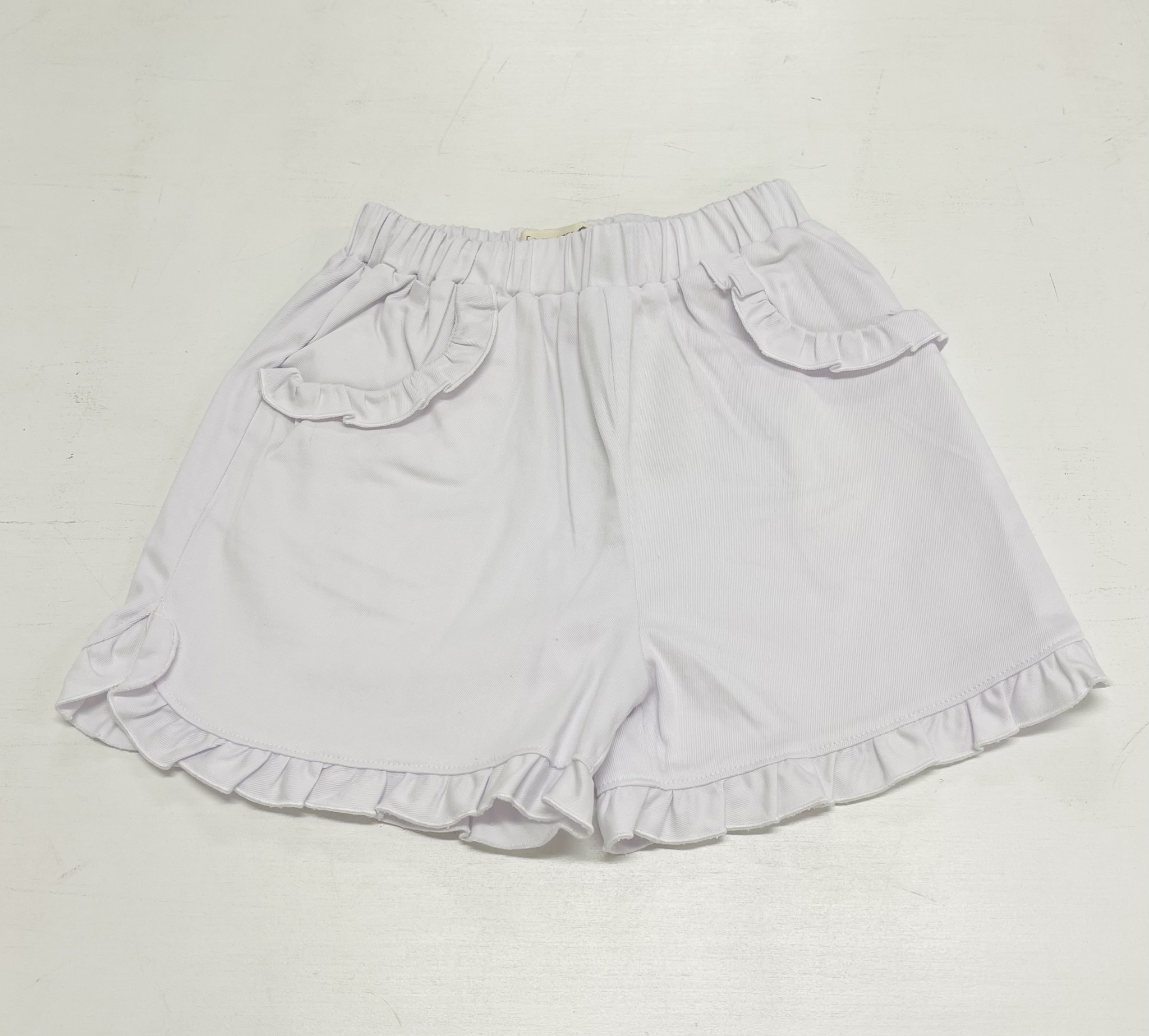 Forever Young White Ruffle Shorts