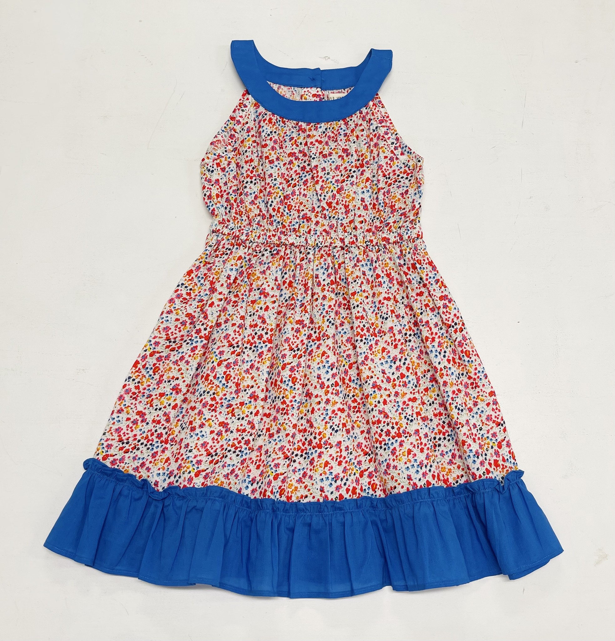 Forever Young Blue Trim Floral Dress
