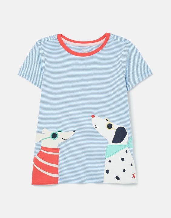 Joules Blue Stripe Dog Astra Top Joules Blue Stripe Dog Astra Top