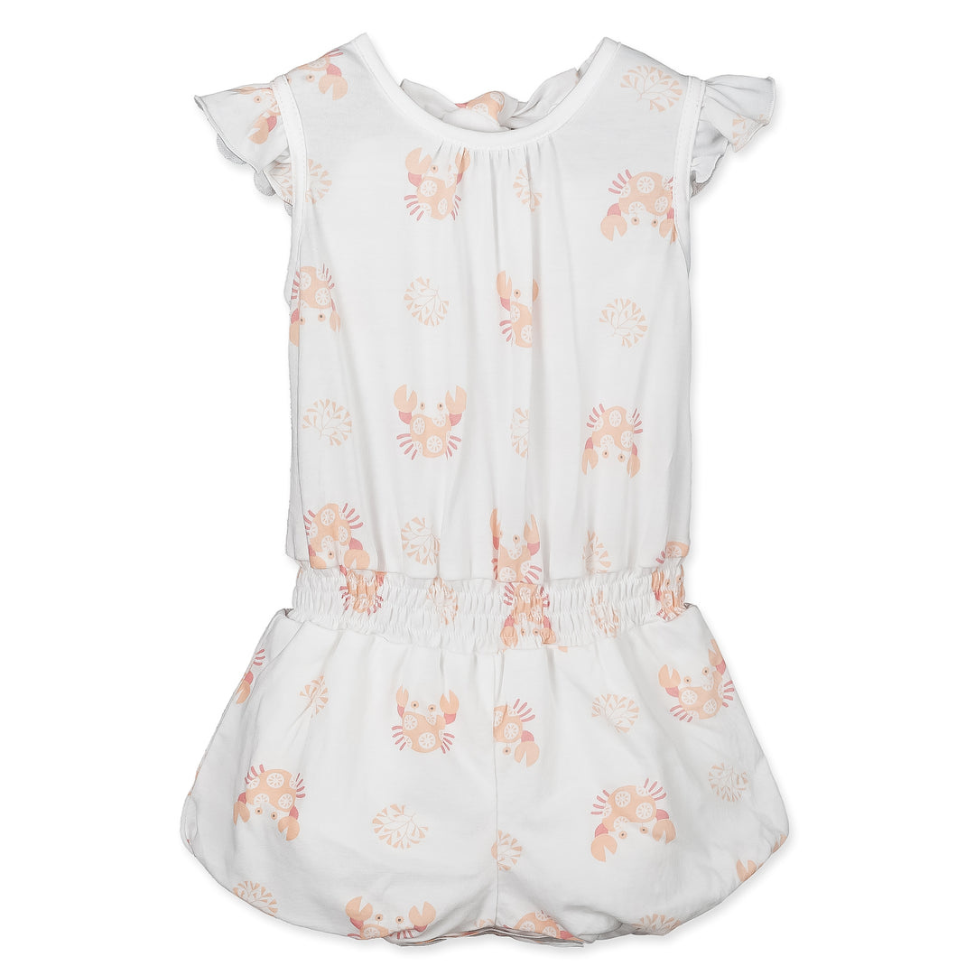 Feather Baby Crabs Tie Romper
