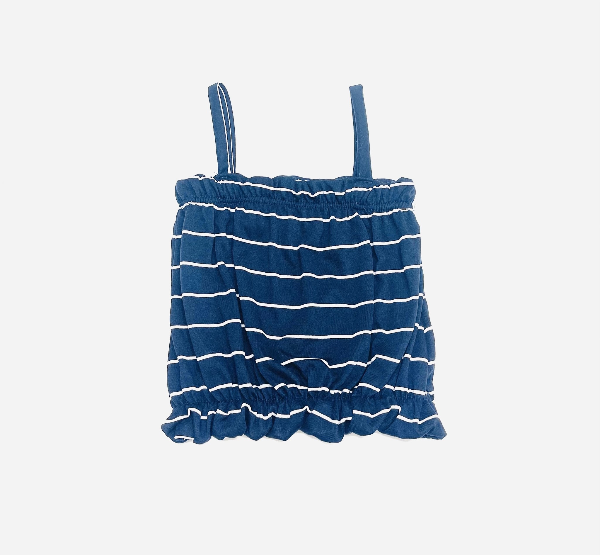 Area Code 407 Navy Stripe Strap Top