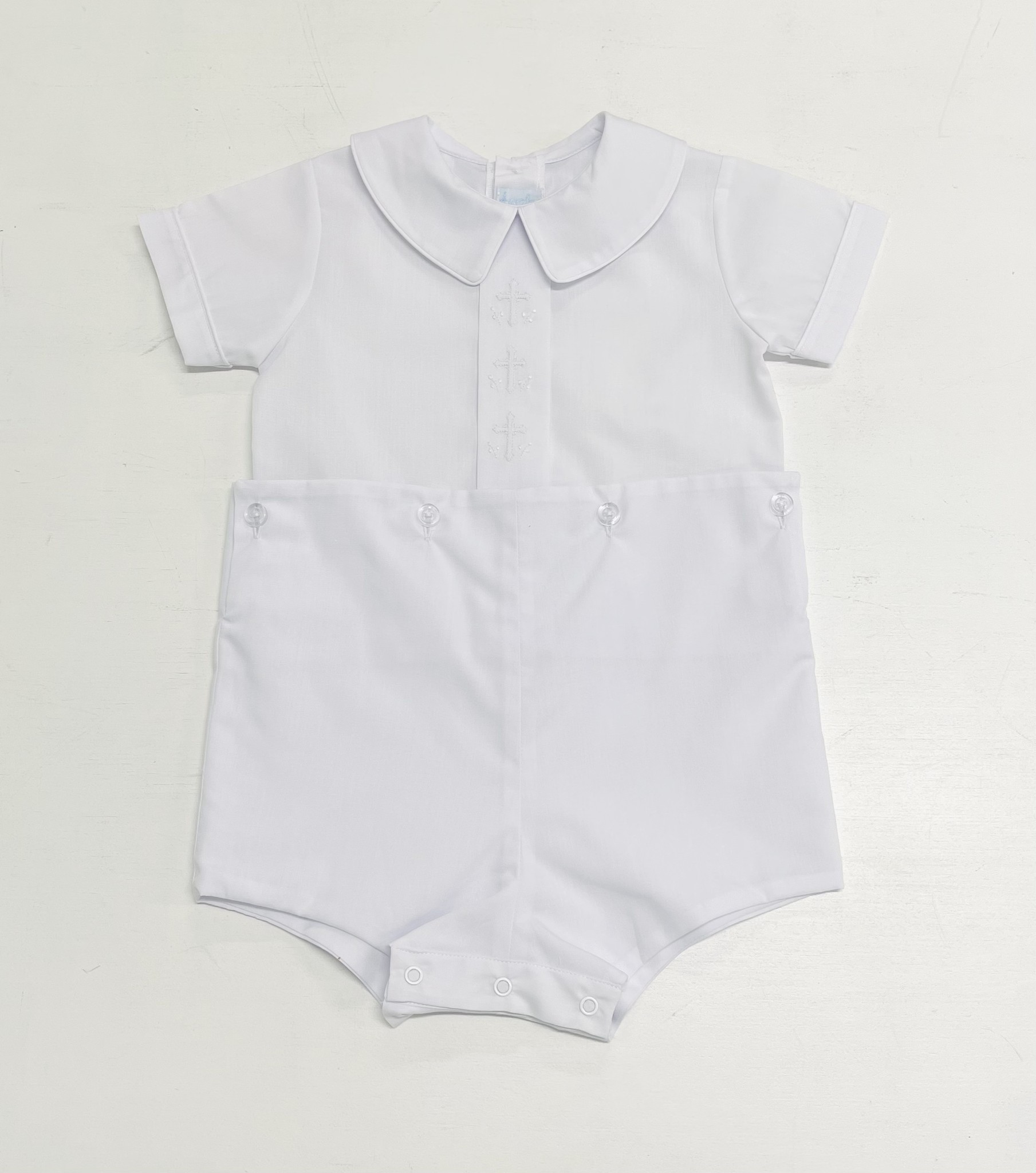 Auraluz White Cross Button On Suit