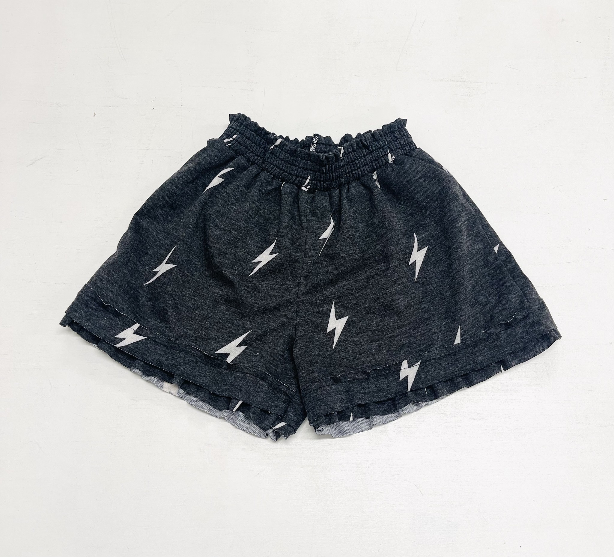 Erge Designs Black Bolt Ruffle Short Erge Designs Black Bolt Ruffle Short