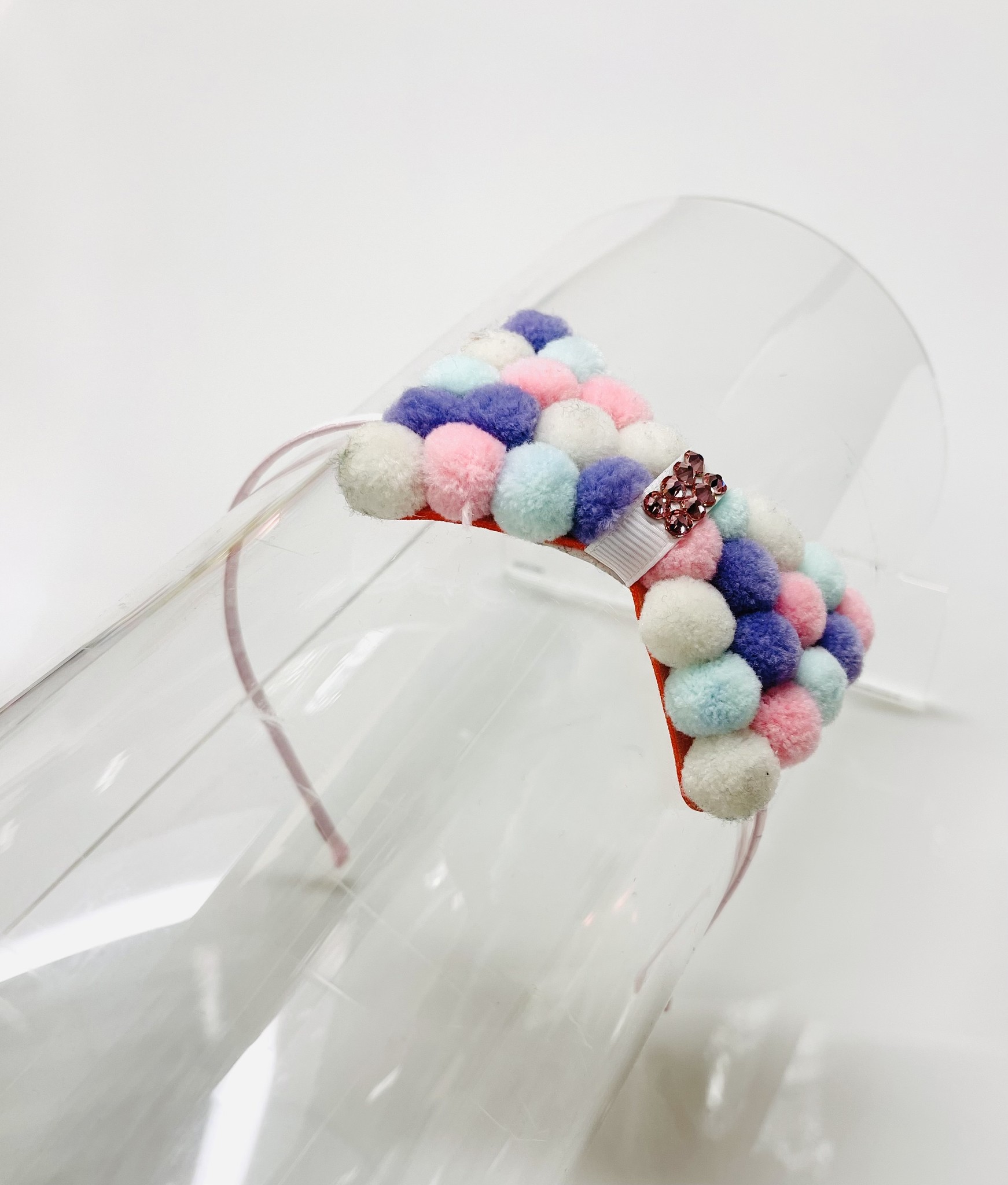 Bari Lynn Crystal Pom Bow Headband